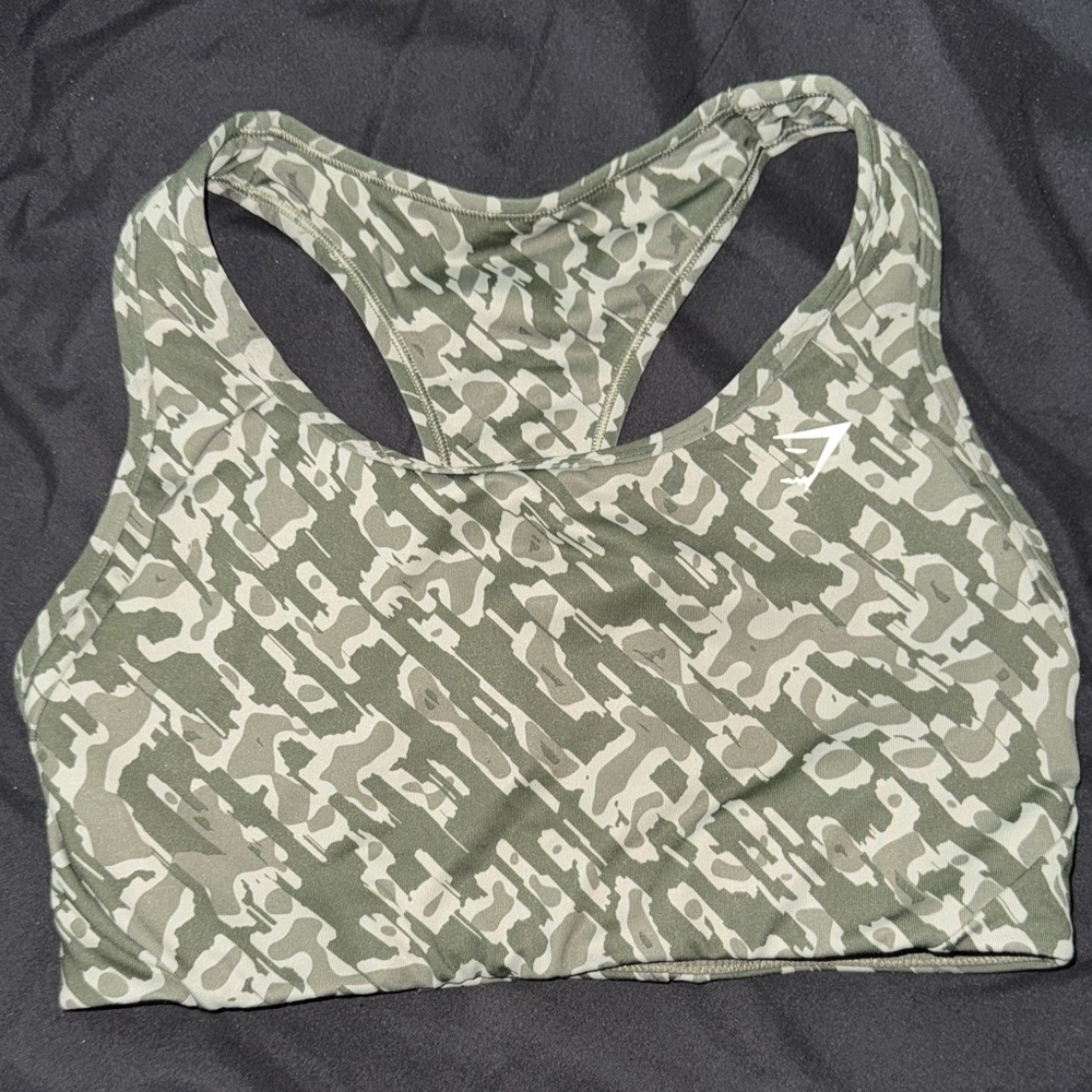 Gymshark Green Camo Sports Bra